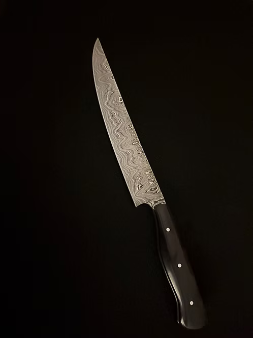 African Blackwood & Damascus 7" Slicer